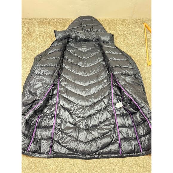 Calvin Klein Packable Lightweight Premium Down Long Coat Removable Hood XXL Gray - Picture 7 of 8